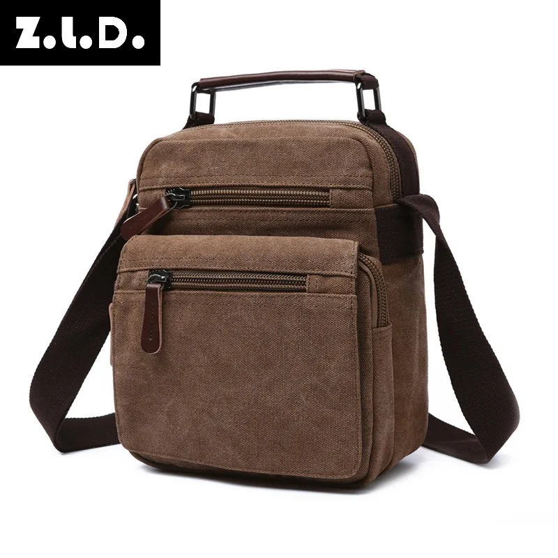 Z.l. D. Оригинальная брендовая дизайнерская Холщовая Сумка для мужчин и женщин, модная повседневная сумка через плечо, Классическая маленькая квадратная сумка
