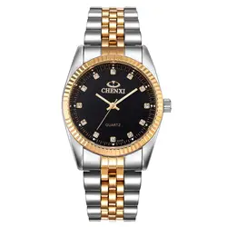 Новые роскошные часы модные часы из нержавеющей стали женские кварцевые наручные часы relojes hombre золотые часы мужские relogio masculino # A