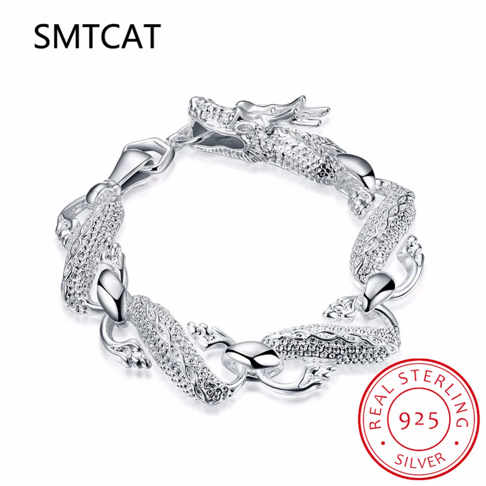 

2019 New Arrival 925 Sterling Silver Bracelet Bangle Cuff Men And Women Dragon Bracelet 925 Silver Fashion Jewelry Party Gift