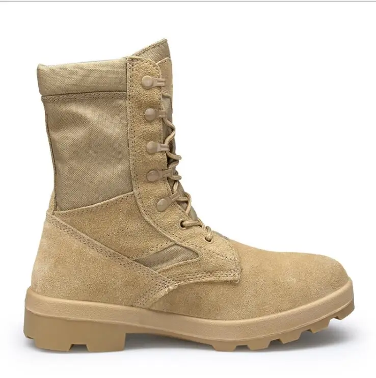 Высокое качество Мужские военные тактические ботинки Delta водонепроницаемые Нескользящие уличные черные кроссовки обувь для путешествий для мужчин походная обувь - Color: Beige