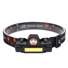 Кемпинг Ночь COB светодиодный безопасный фонарь для уличного освещения ABS рыбалка мини налобный фонарь 90 градусов портативный USB Перезаряжаемый XPE