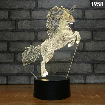 

Mutil Unicorn Romantic Gift 3D LED Table Lamp 7 Colors Change Night Light Room Decor Lustre Holiday Girlfriend Kids Decor Toys