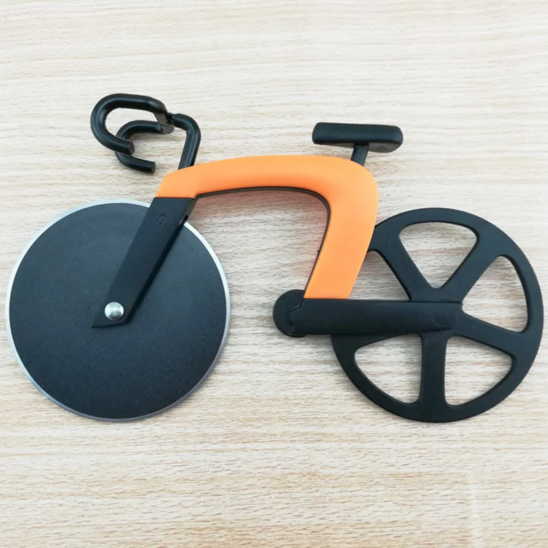Best Bicycle Pizza Cutter Wheel Stainless Steel Plastic Bike Roller Pizza Chopper Slicer Kitchen Gadget LXY9 JY04