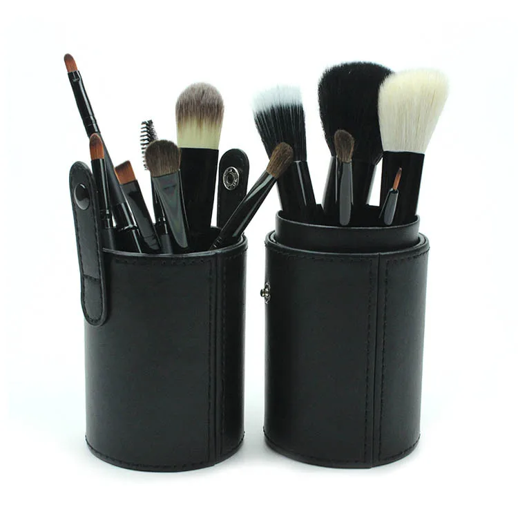 Hot PU Leather Travel Cosmetic Makeup Brushes Pen Holder Storage Empty