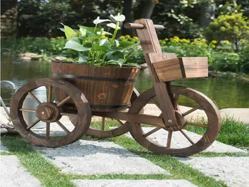 

wood cute bicycle Planter vase Novelty personality Flower Pot Potted Scandinavian EU House bar Garden Decoration Plants Holder