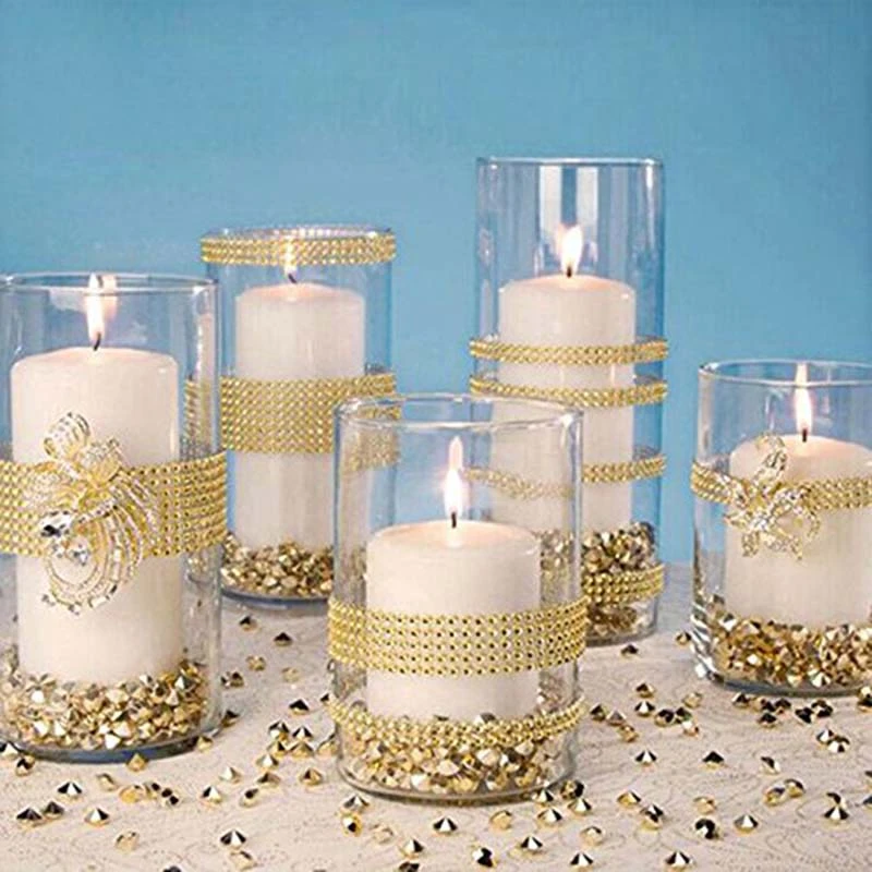 Sparkly Rhinestone Diamond Mesh Ribbon Wrap For Wedding Baby Bridal Shower Birthday Party Cake Vase Table Centerpiece Decoration Party Diy Decorations Aliexpress