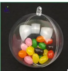 

40pcs 4/5/6/9cm Romantic Design Christmas Decorations Ball Transparent Can Open Plastic Christmas Clear Bauble Ornament