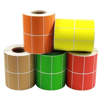 

Color coated paper 50*30mm*2000pc print barcode paper in rolls