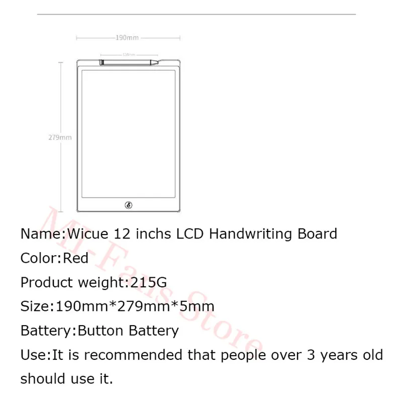Xiaomi Wicue 12 inchs Kids LCD Handwriting Board Writing Tablet Digital Drawing Imagine Drawing pad Expanding Kid idea With Pen (11)
