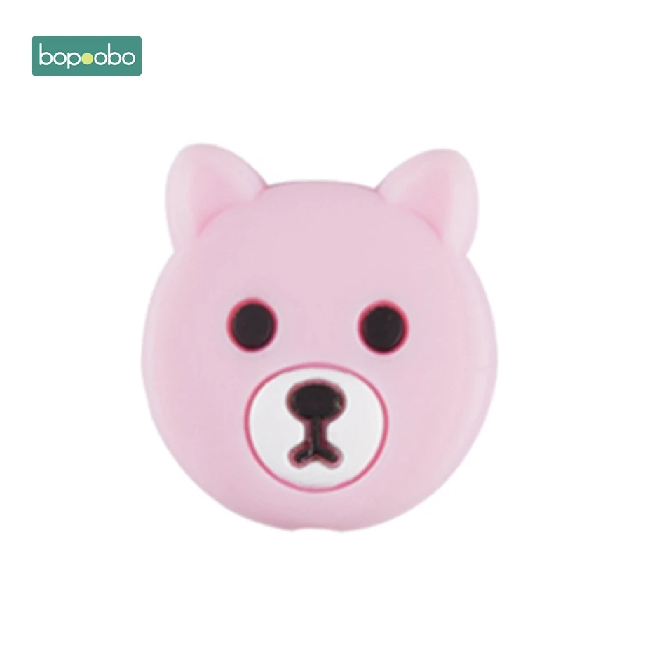 Pink Bear Bopobo 5 шт. силиконовые бусины панда грызун Детские Силиконовые для прорезывание зубов кролик бусины силиконовые жемчужные Прорезыватели Детские Силиконовые Прорезыватели - Цвет: Pink Bear