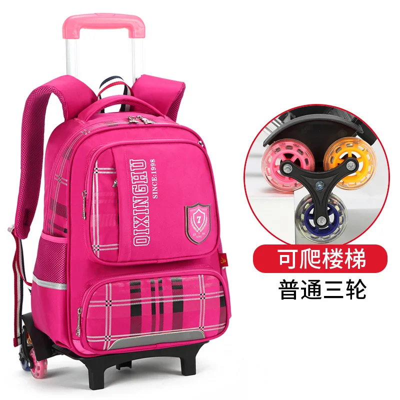 

Kids Backpack With Wheel Stair Trolley School Bags Children's Backpack Schoolbags kids Wheeled Book Bag For boys girls Mochilas