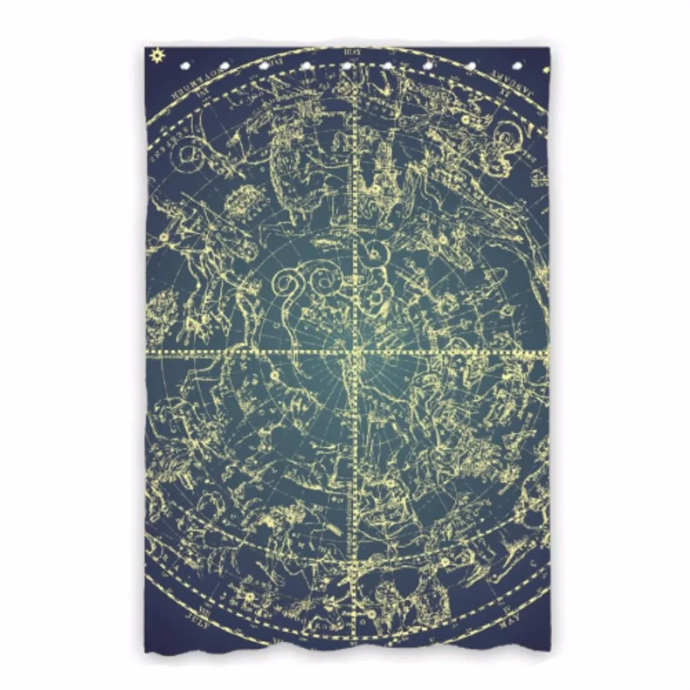 

Custom stars european style curtains office curtains Polyester Fabric home Window Curtain Size 52wx63h (One Piece)