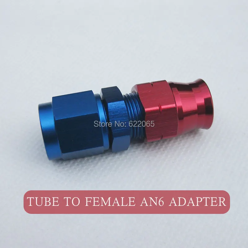 Performance Tube to Female AN6 Adapter Aluminium Hard line 3/8'' hose ends red and blue | Автомобили и мотоциклы