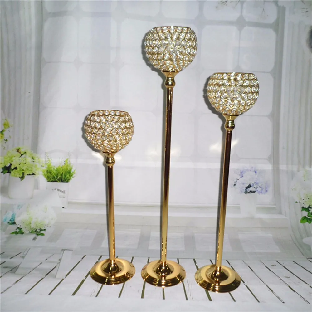 crystal candelabra centerpiece with flower bowl , crystal ball wedding