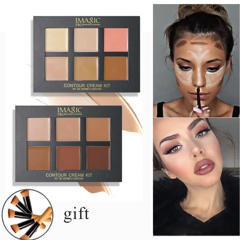 

IMAGIC Professional Concealer Palette Contouring Makeup Cosmetic Facial Care Cream Palette 6 Colors Cream Contour Palette