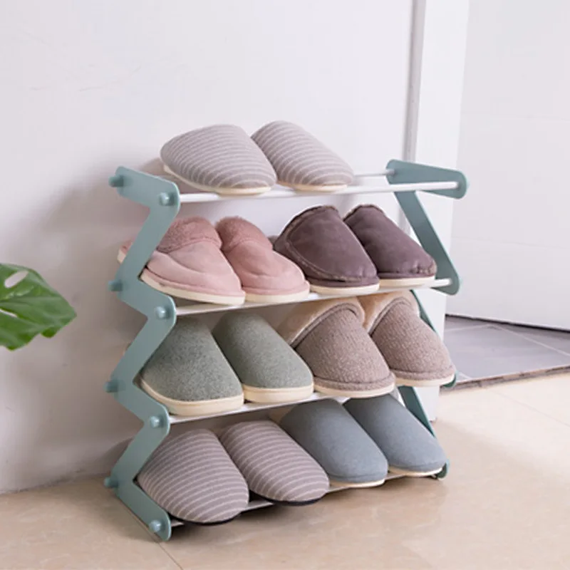 

2019 Stainless Steel Assembled Shoe Rack Save Space Slippers High Heels Home Dormitory Foldable Multi-Layer Storage