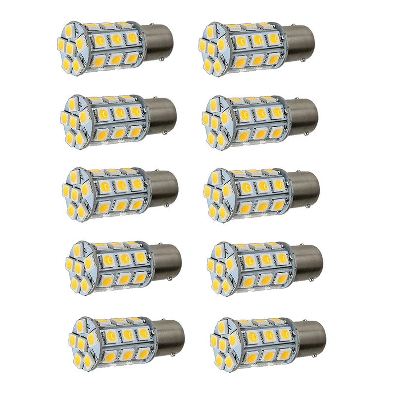 10X теплый белый 27 SMD светодиодный 1156 1141 1003 RV Кемпер трейлер интерьерные лампочки