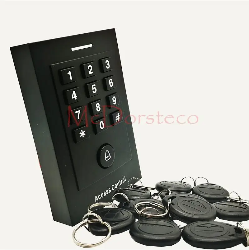 Black Keyfobs Rfid& Pin доступа Управление работать с Wiegand 26 клавиатуры раб читатель пароль, Pin для в и из двери управление; - Цвет: Black Keyfobs