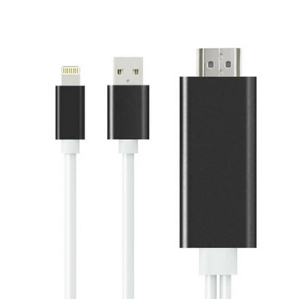 2 в 1 8-контактный usb-кабель 2 м кабель HDMI HD HDMI+ USB кабель HDTV AV Кабель-адаптер для IPhone Алюминий из алюминиевого сплава с USB Порты и разъёмы