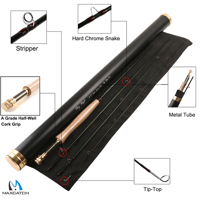Best price at $156 Cheap Maximumcatch High Carbon Fiber 8.4FT 3WT 4PCS Fly Fishing Rod With Aluminium Tube Fly Rod