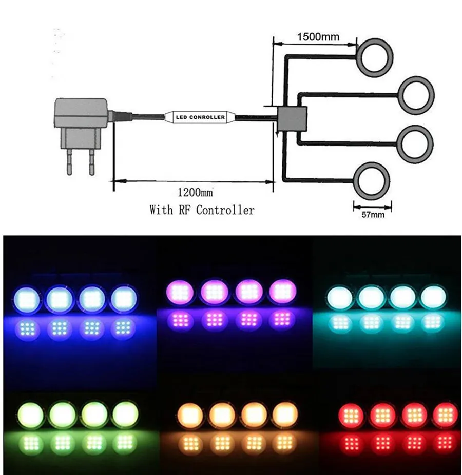 Lâmpadas de Iluminação Mudança de Cor Holofotes para Casa Led sob Gabinete Alta Qualidade Decorativa Downlight Dimmable Rgb Cozinha Sala 6 11 High Quality Luzes e Iluminação