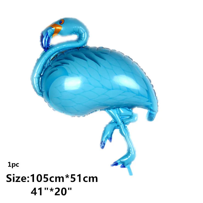 Большой Фламинго воздушные шары фольгированный детский душ надувной баллон гелия с днем рождения свадьбы летней вечеринки украшения - Цвет: Blue