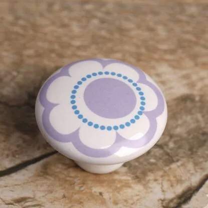 Drawer knob pull handle white ceramic kitchen cabinet handles knob Blue purple dresser cupboard furniture knobs