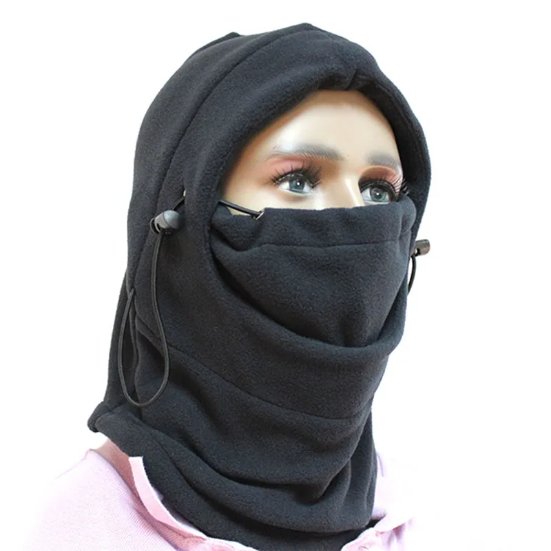 Зимняя мужская и женская ветрозащитная Теплая Флисовая защитная маска с капюшоном для лица и шеи, защитная маска для работы на открытом воздухе, защитная одежда, аксессуары