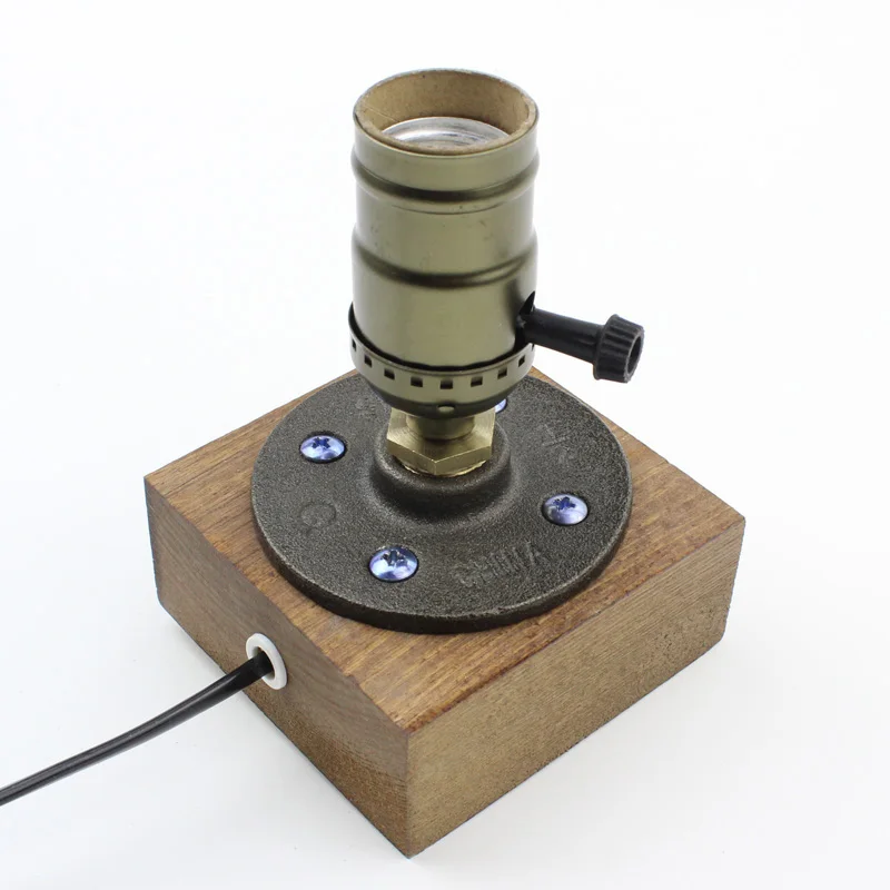 Vintage Loft E27 AC 110V/220V Wooden Table Lamp Edison Bulb For Living