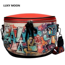 Luxy Moon Street Hip-Hop Style Color Matching Print Characters Summer New Women’s Bag Gorgeous Slanting Shoulder Bag Shoulder