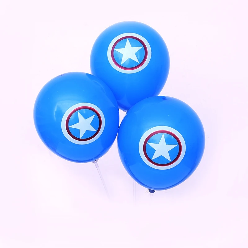 10 шт./лот 2,3 г 10 дюймов синий красный Капитан Америка надувной шар "щит" классический герой thelatex воздушный шар День рождения набор детских игрушек