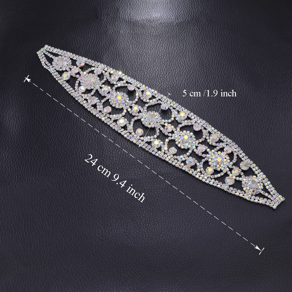 1 шт. кристалл AB Стразы Свадебный Пояс, лента аппликации патчи для свадебного платья одежда пришить DIY швейная ткань ремесло