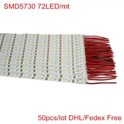 DHL/FedEx Бесплатная СВЕТОДИОДНЫЙ Крытый бар света высокая яркость SMD5730 жесткой Светодиодные ленты 72 светодиодный s/mt жесткий Светодиодные