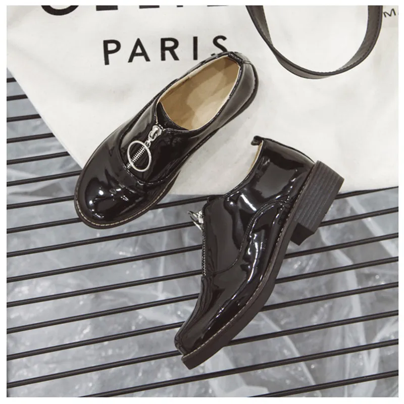 Fashion Slip-on Women Oxford Shoes Ladies Casual Low Heeled Loafers Vintage England Style Oxford Shoes For Women Plus Size 34-43 (3)