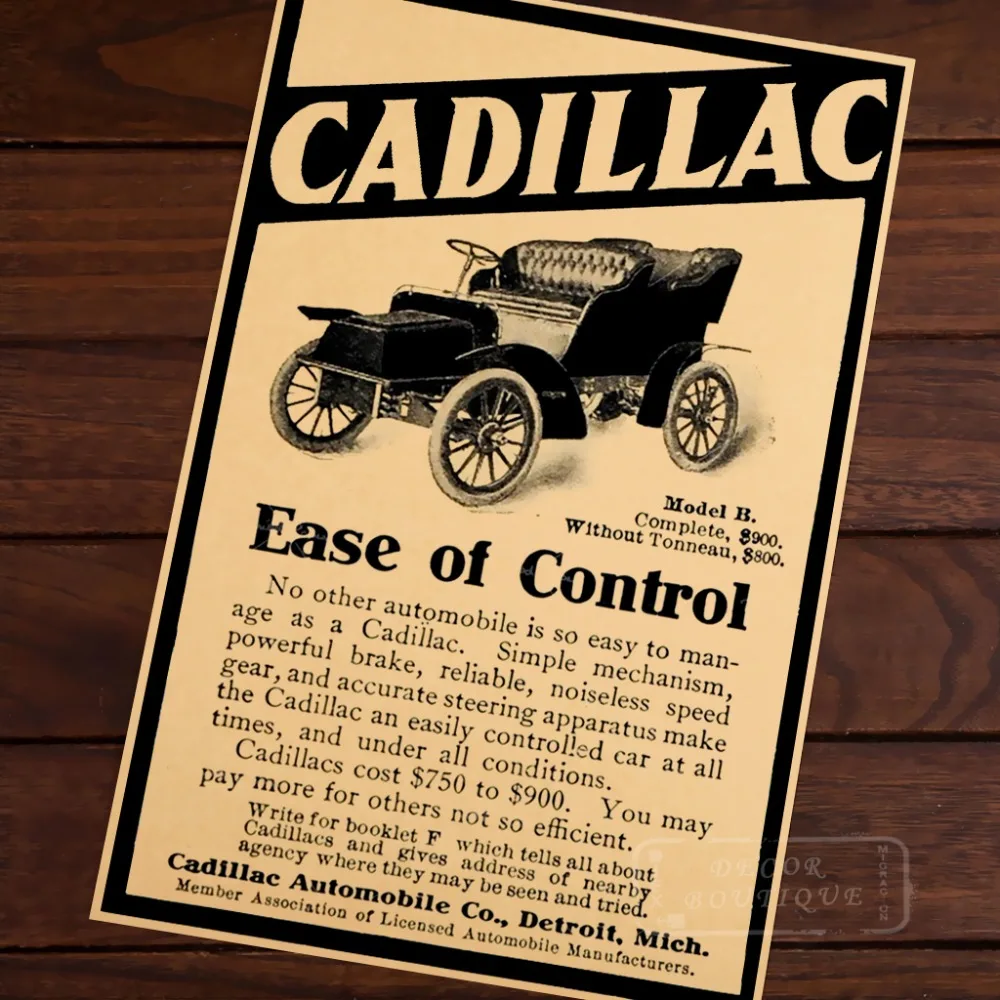 CADILLAC old AD Old Times Beauty industry Memory Canvas Painting Retro