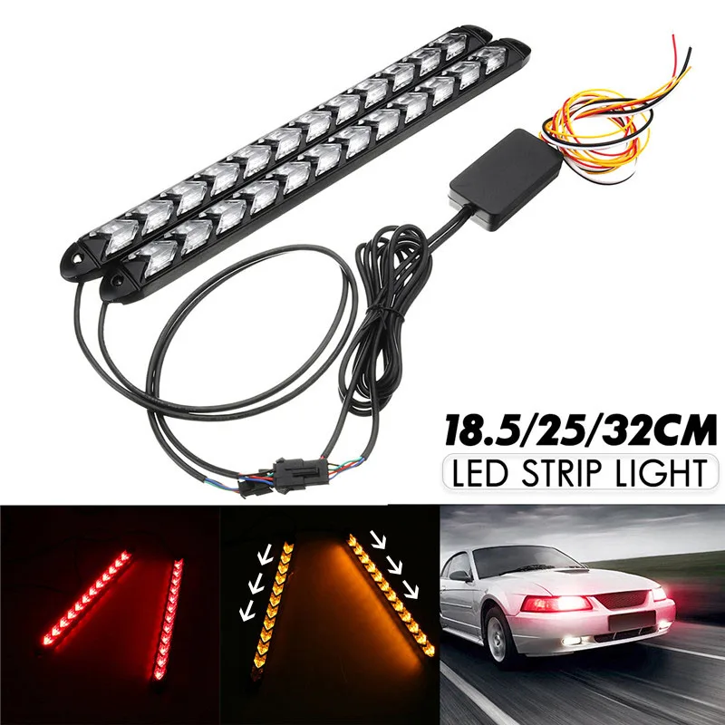 

2in1 12V Car Day Running Light flowing DRL light Universal Automobile Headlight LED strips DRL Turn Lamp with Connection line