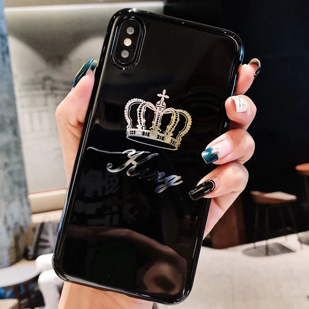 Чехол для телефона с изображением мультяшной короны, королевы, для iPhone XR, XS, MAX, 7, 8 Plus, мягкая задняя крышка для iPhone 6, 6s, силиконовый чехол для пары - Цвет: Style  3