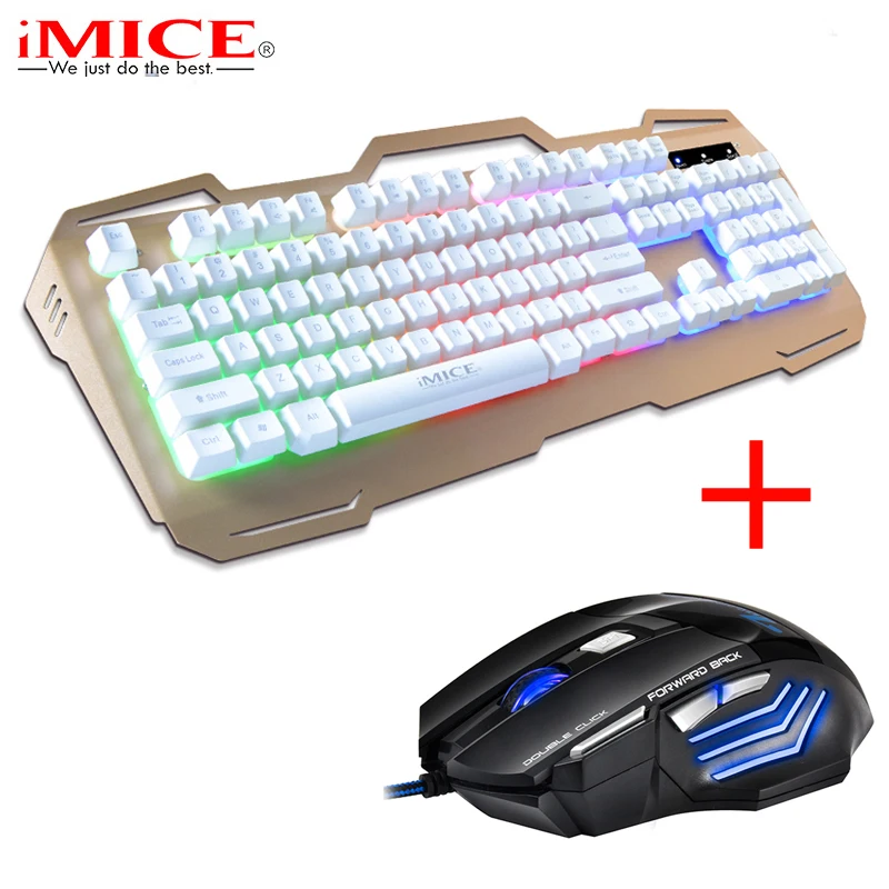 

iMice Wired Gaming Keyboard 104 Keys Backlit Teclado + 7 Buttons 5500 DPI LED Optical Gaming Mouse Mice for PC Computer Desktop