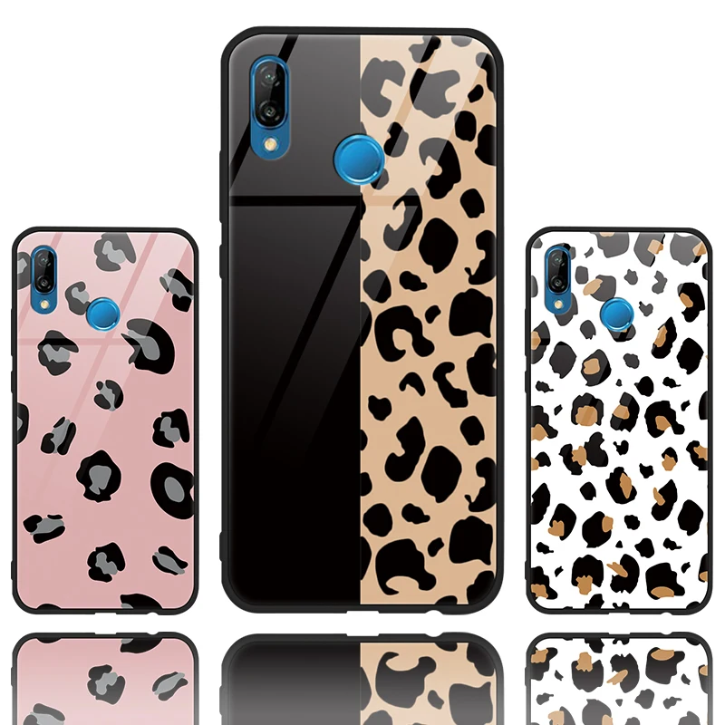 

Tempered Glass Case For Huawei Mate 20 10 P30 P20 P Smart Lite Pro Honor 8X 10 9 P9 P10 Plus nova 3 3i 4 Y9 2019 Leopard Print