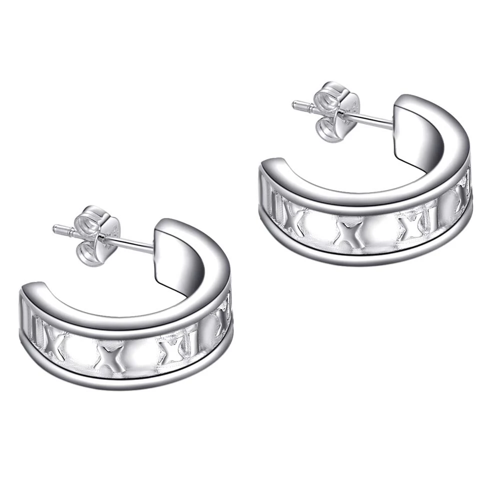

round button shape Top quality free shipping silver plated Earrings for women fashion jewelry /DDVFSWUJ AFFLLITN