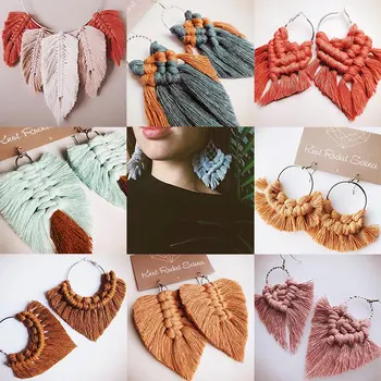

Miwens 2019 Colorful Tassel Drop Big Dangle Earrings Women Handmade Cloth Weaving High Quality DropShipping Jewelry Boho A715