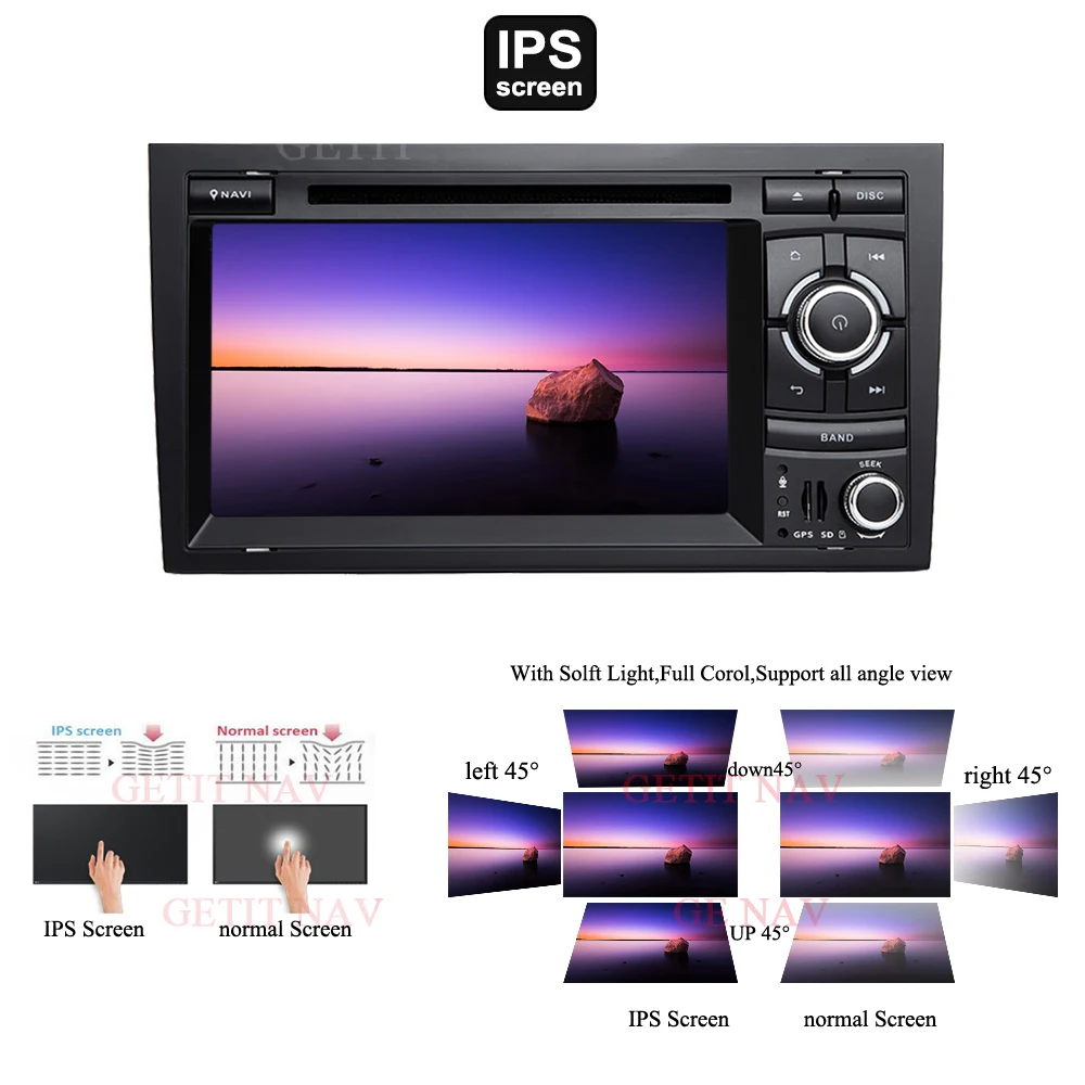 Excellent 64GB DSP Android 9 Car Stereo DVD Multimedia Player for Audi A4 S4 RS4 2002 - 2007 with WiFi BT GPS Navigation Radio IPS Screen 3