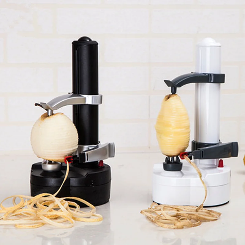 

1PC New Electric Spiral Apple Peeler Cutter Slicer Fruit Potato Peeling Automatic Battery Operated Machine with Charger Eu Plug