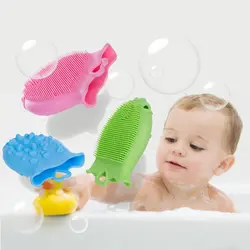 Прекрасная силикагелевая Очищающая щетка очищает мягкую детскую ванну аксессуары для душа Складные Детские банные щетки Чувствительная