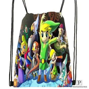 

Custom The-Legend-Of-Zelda Drawstring Backpack Bag Cute Daypack Kids Satchel (Black Back) 31x40cm#20180611-02-55