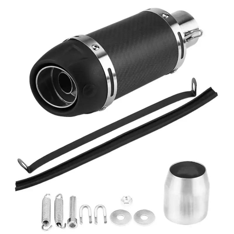 51mm Universal Motorcycle Modified Real Matte Carbon Fiber Exhaust Muffler Pipe with DB Killer