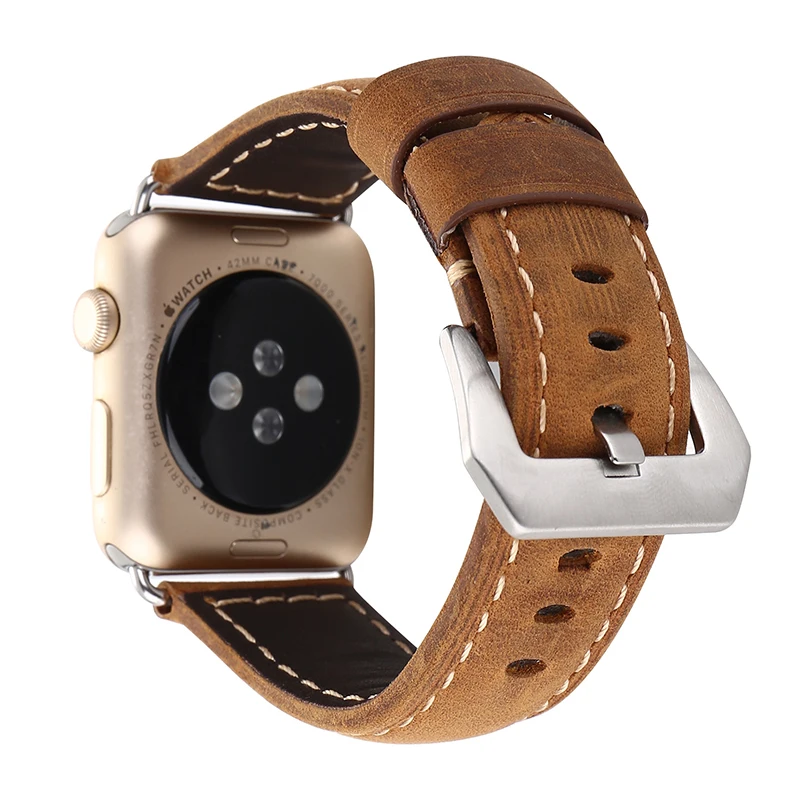 38 42 мм Horlogeband для Apple Wacth Band винтажный ремешок из натуральной кожи Watch Series 1 2 3 Смарт
