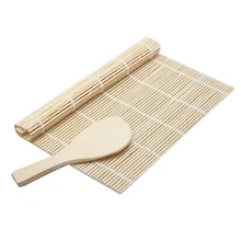 Бамбуковый Коврик для суши Циновка для роллов Набор роликов Makisu Sushi Maker коврики DIY рисовое весло Суши производитель кухонных принадлежностей 24*23*0,3 см