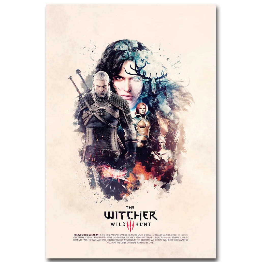 

Geralt - The Witcher 3 Wild Hunt Art Silk Poster Print 13x20 24x36 inch Hot Game Yennefer Picture for Living Room Decoration 018