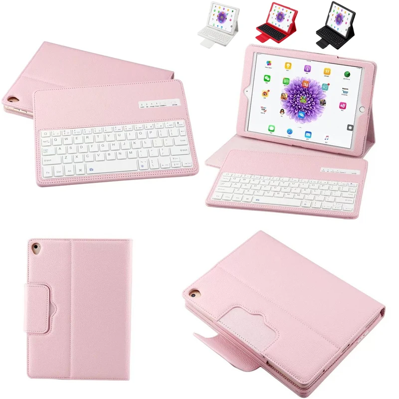 2 в 1 Съемная Беспроводная Bluetooth клавиатура + PU кожаный чехол для Apple iPad 9 7 2017 модный